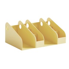 파스텔 책꽂이2p + 연필꽂이 2p 세트, 옐로우