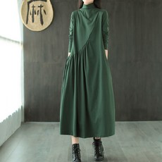 마켓에이 여성용 심플무드 셔링 폴라 원피스 빅사이즈 포함