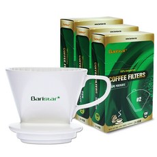 Baristar 자기 커피 드리퍼 BD1 + 여과지 BFC1 100p x 3개 세트, 1세트
