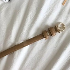 피어니스트 여성용 샤인골드 버클 캐주얼 벨트