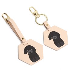 블랑플뢰르 소가죽 퍼피 악세사리 키링 2종 세트 AC0KE2171, 피치, 1세트