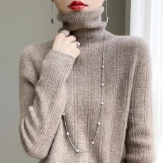 PEONIST 女款柔軟毛衣高領針織T恤