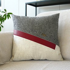 JCP 簡約皮革拼接抱枕套