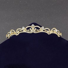 LUNA GLAM 自助婚紗 輕盈線條波浪皇冠 H219, 1個, 金色