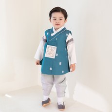 Doha Hanbok 男童用 雪花湖 高級韓服套組