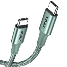 UGREEN 綠聯 頂級 Type-C to Type-C 100W 高速充電線, 1m, 綠色, 1個