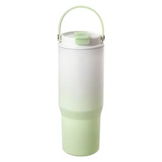 HIKARI 日光生活 手提雙飲保溫杯, 漸層綠, 900ml, 1個