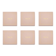 사각형 골드라인 고급 주방 소품 컵 받침 가죽 코스터 6p, 코랄베이지