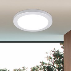 WONHA 固定式燈具 圓形側光吸頂燈 晝光色 無頻閃 400g LED20W, 白色