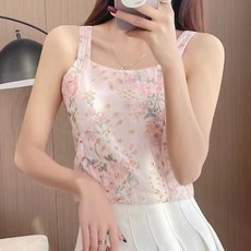 피어니스트 여성용 플로럴 나시 탑 블라우스 티셔츠