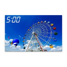 홈마인 캔버스 프린팅 액자 LED 시계 놀이공원 앤 열기구 800 x 500 mm, HM-PARK-17