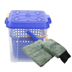 지티플러스 PLUS 블랙핏 크린몬스터 다용도 세차박스 22L + 디테일링 미트 + 워싱패드, 1개
