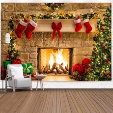 Artyhome 壁爐快樂聖誕掛布 TYPE19 厚布, 混合色