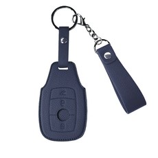 오시에나 자동차 가죽 스마트 차키케이스 스프링 키홀더, 네이비, 벤츠B타입
