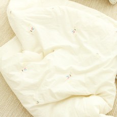 코코마벨 유아용 프리미엄 순면 100수 캐릭터 자수 보들보들 차렵이불, 하트래빗 아이보리 하트래빗 아이보리