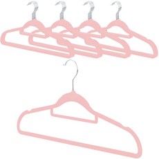 Saenghwalgongsik 天鵝絨防滑衣架, 粉色, 20個