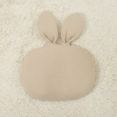 lolbaby 嬰幼兒用天絲3D網眼塑型枕 + 兔子枕套組, 1套, 米色(枕套)