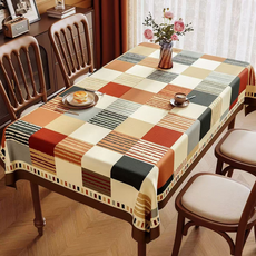 테이아 2025 아메리칸스타일 테이블보 무드 식탁보, 타일체크, 1개, 140 x 220 cm
