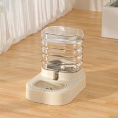 PASTEL PET 寵物現代簡約半自動飲水器, 米色, 1個