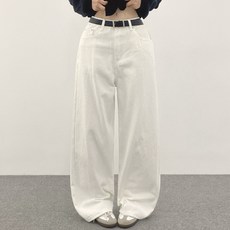 With Huilin 女款長/短版 Junie 棉質寬版直筒褲