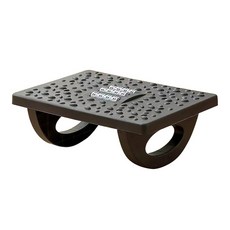 Mass 生活好物 舒適養生按摩腳凳, 調整坐姿 墊高腳部 滾輪按摩 180°搖晃, 33.5 x 24 x 12cm, 黑色