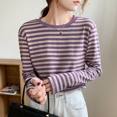 앤드스타일 여성용 메인리 스트라이프 티셔츠 261241