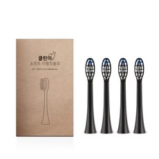 oa 潔淨柔專用替換牙刷頭 黑色 4入, 4個, VO-ET034