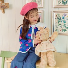 LILIPURRI 女童款 只看見你 緹花針織開襟衫