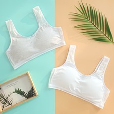 Hey Junie 女童用 第2階段 棉質網眼學生內衣 2件組