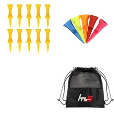 NAYASTYLE PE 高爾夫球釘 10入 + 一般塑膠球釘 5入 + 收納袋套組, GFYP-169-3+175-1PU