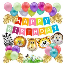 Market Gamsung 動物主題生日氣球組, 混合, 1套