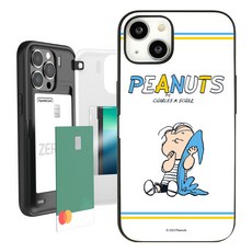 스누피 레트로 마그네틱 미러 카드 포켓 휴대폰 케이스