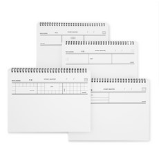 MUNID 橫式線圈分隔多功能筆記本4件組, 混合色, 1套