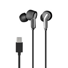 Kinyo Wired 耳道式 耳機 Type-C 附收納袋 黑銀色 CEM-880