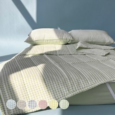 데이메이드 크림체크 시어서커 여름 차렵이불