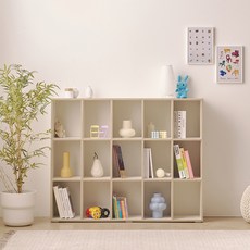 퍼닉에스엠 아동용 동그리 1200 책장, 크림화이트, 3단