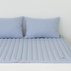 그래이불 국내산 부드러운 듀올가드 워싱 다운필솜 사계절 침대패드, 미스티블루