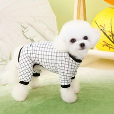 PASTEL PET 寵物簡約格紋連身衣, 1個, 黑色