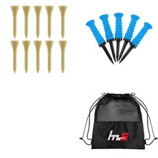 NAYASTYLE 木質短球梯 10入 + 橡膠超長球梯 5入 + 收納袋組, 藍色(長球梯)