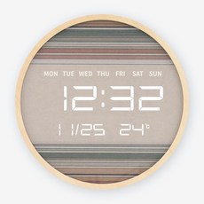 타임데코 선명하고 또렷한 밝기의 스트라이프 LED 벽시계 겸용 탁상시계, 혼합색상