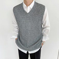 Mantime VRN開叉寬鬆版型羅紋V領針織背心