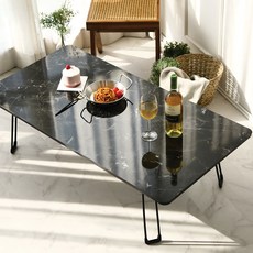 스토리퍼니쳐 국내생산 E0 LPM 9파이 워터마블 거실 테이블 1200*600, 블랙마블