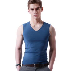 비투윈 남성용 깔끔한 편안한 런닝 와이드 브이넥