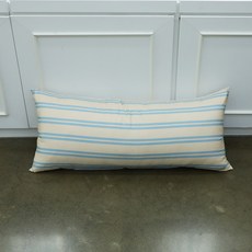 Econi House 混搭條紋靠墊 + 棉芯套組, 米色 + 藍色