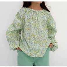 Neul女童款花朵寬鬆褶皺雪紡衫