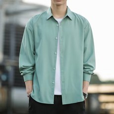 구디프 남성용 파스텔컬러 솔리드 루즈핏 셔츠