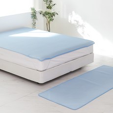 La Pomme 3D Air Mesh夏季涼感薄墊組, 冰藍色, 涼感薄墊 2入