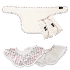 GGOOMDUBOO 口水巾 2個+背帶用圍兜+墊肩 2片入, Little Village, 1組
