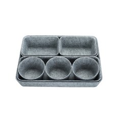 毛氈收納盒 8件入, 03灰色, 1套