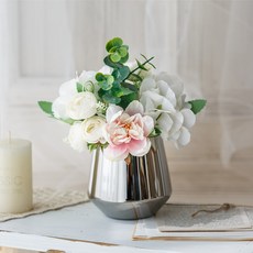 GAPANG 花束 TESI072 + 花瓶套裝, 07號 白色